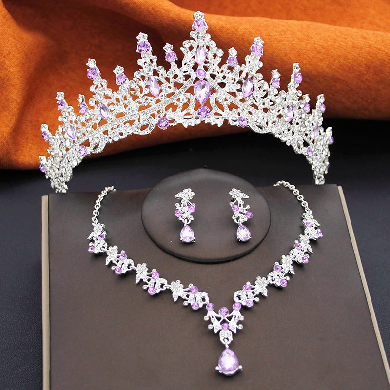 Bridal Tiara & Jewelry Set – 3 Piece Wedding Crown