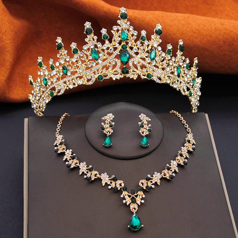 Bridal Tiara & Jewelry Set – 3 Piece Wedding Crown