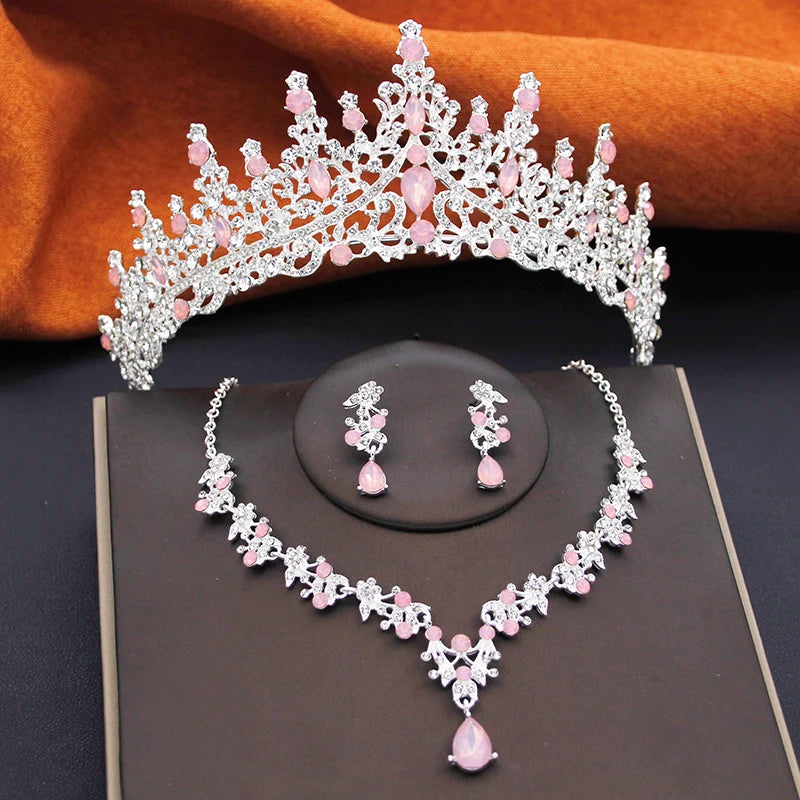 Bridal Tiara & Jewelry Set – 3 Piece Wedding Crown