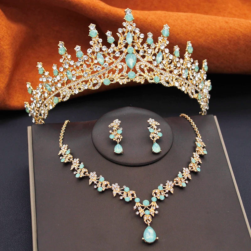 Bridal Tiara & Jewelry Set – 3 Piece Wedding Crown