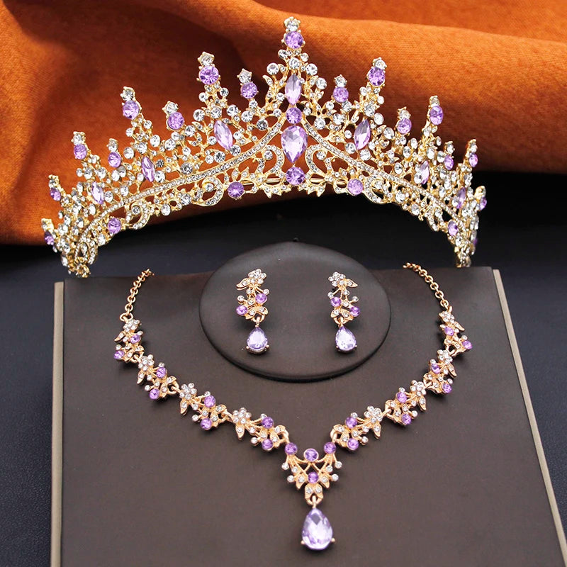 Bridal Tiara & Jewelry Set – 3 Piece Wedding Crown