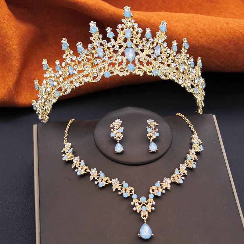 Bridal Tiara & Jewelry Set – 3 Piece Wedding Crown