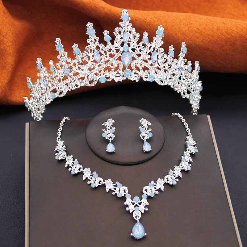 Bridal Tiara & Jewelry Set – 3 Piece Wedding Crown