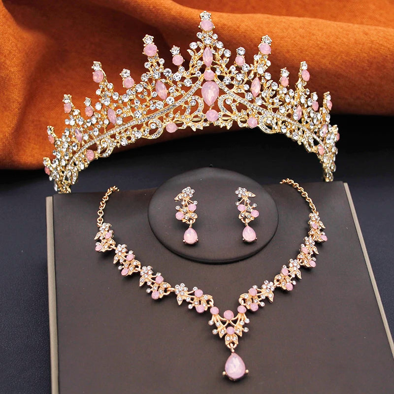 Bridal Tiara & Jewelry Set – 3 Piece Wedding Crown