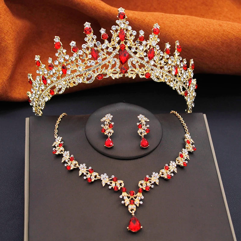 Bridal Tiara & Jewelry Set – 3 Piece Wedding Crown