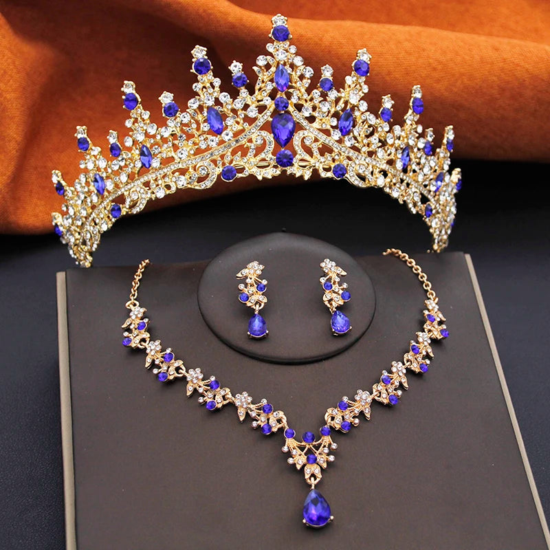 Bridal Tiara & Jewelry Set – 3 Piece Wedding Crown