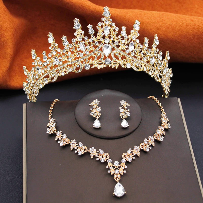 Bridal Tiara & Jewelry Set – 3 Piece Wedding Crown