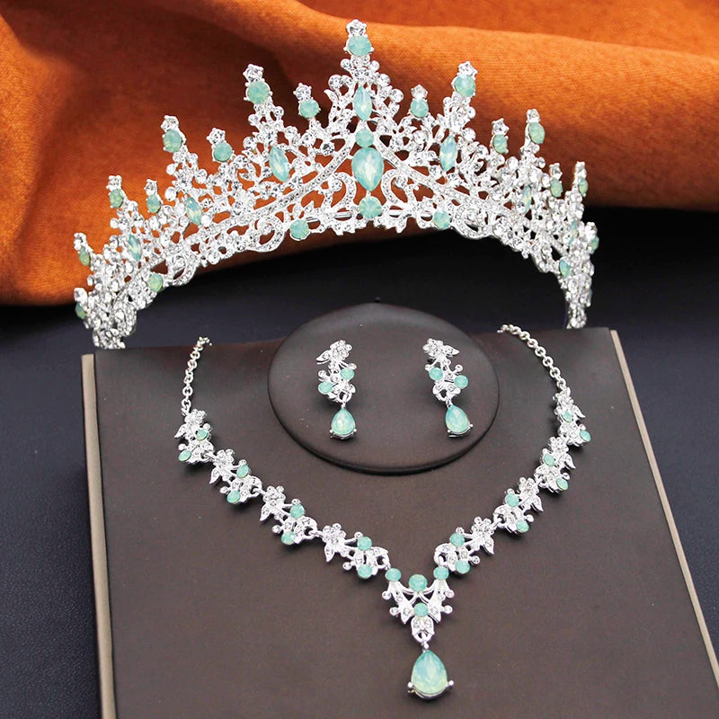 Bridal Tiara & Jewelry Set – 3 Piece Wedding Crown