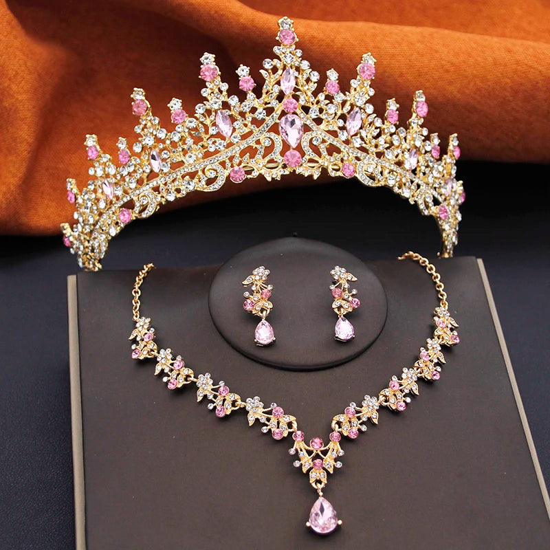 Bridal Tiara & Jewelry Set – 3 Piece Wedding Crown