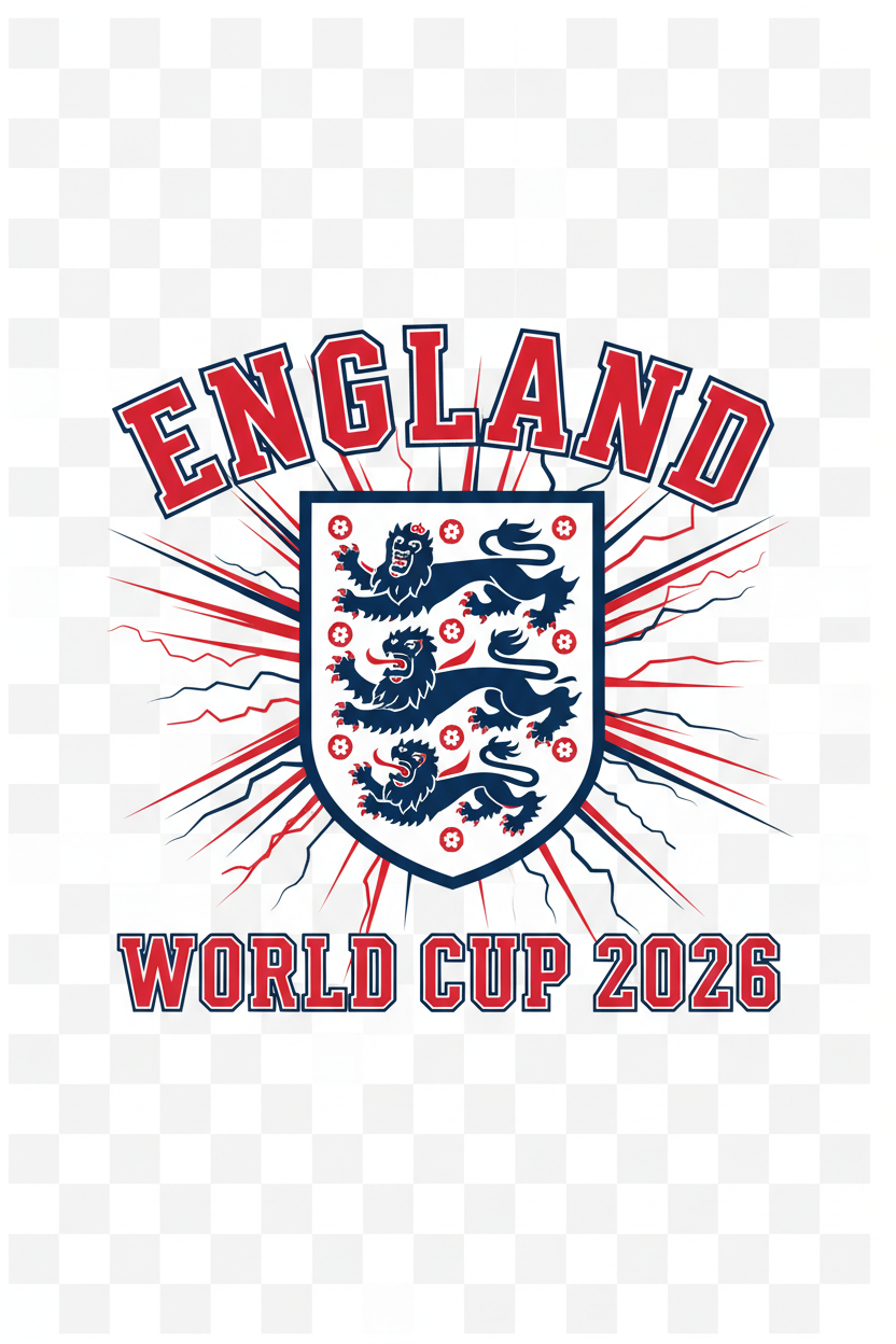 England Sport-Centric World Cup 2026 T-Shirt Design